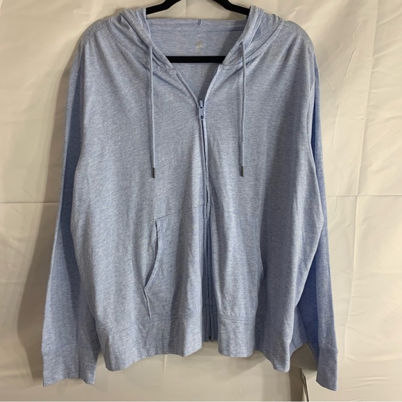 NWT Ideology Heather Blue Plus Full Zip Up Hoodie, size 2X - Picture 12 of 12